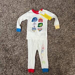 GAP Baby White Organic Cotton Pajama Set Disney Inside Out